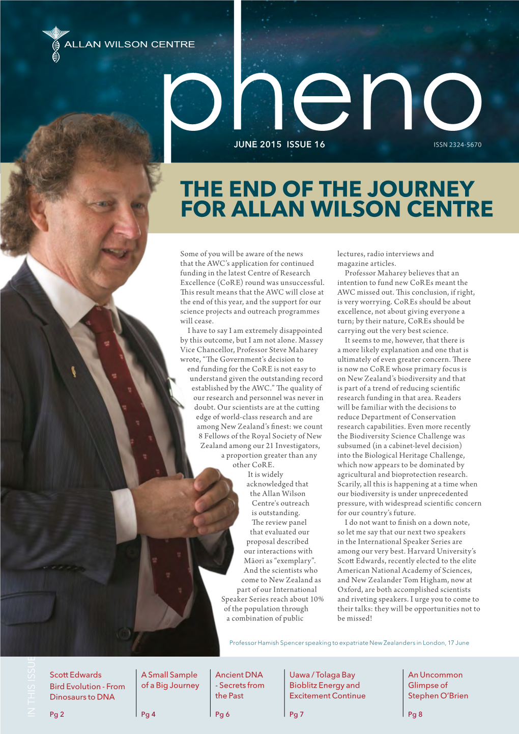 The End of the Journey for Allan Wilson Centre