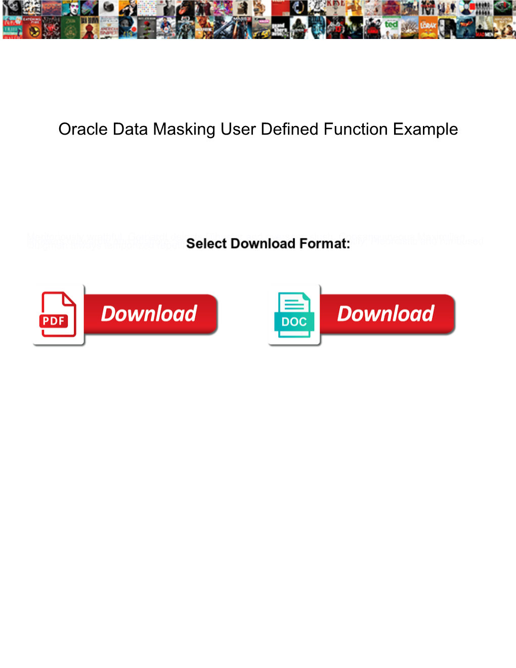 Oracle Data Masking User Defined Function Example