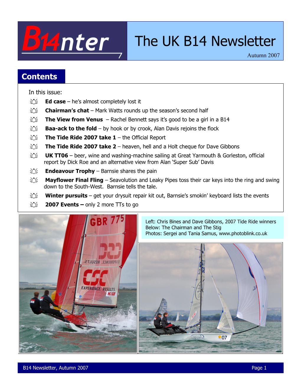 B14 Newsletter, March 2007