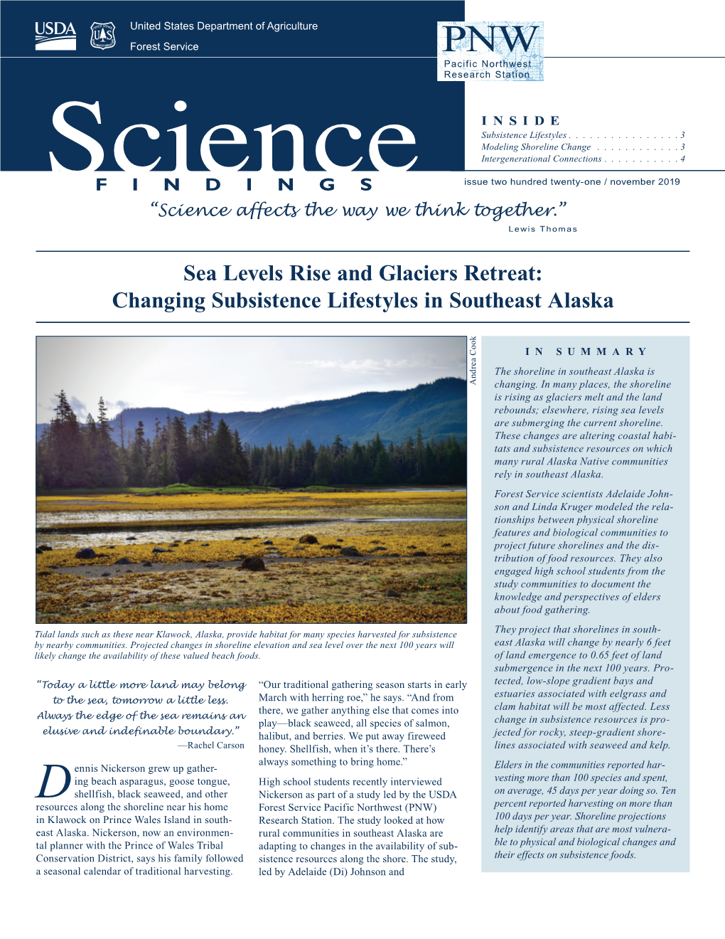 Changing Subsistence Lifestyles in Southeast Alaska
