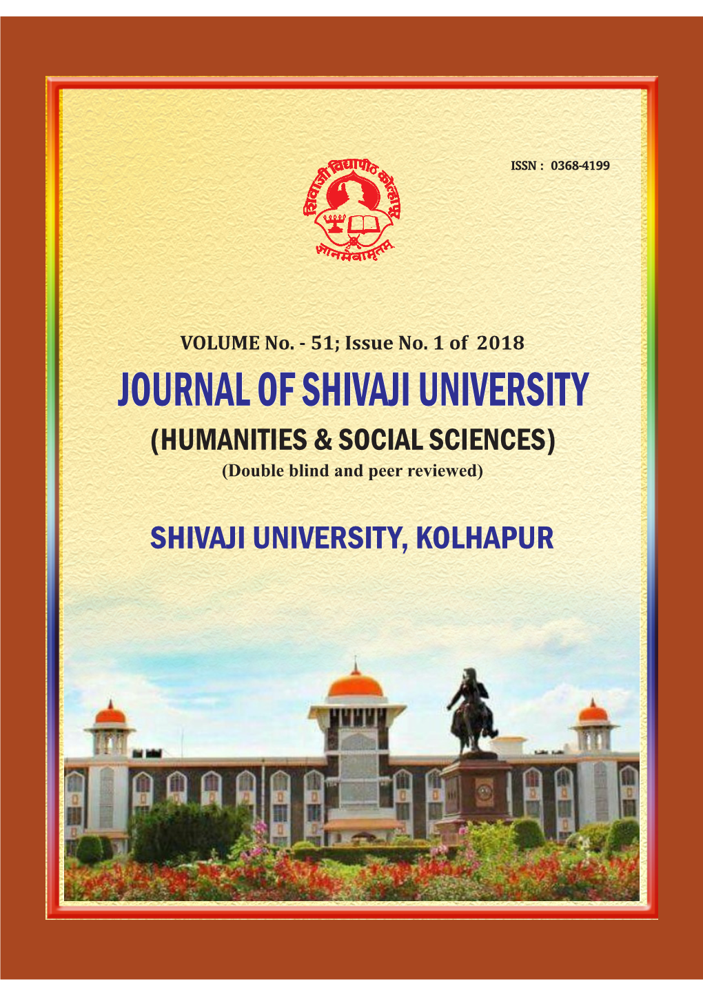 Journal of Shivaji University Cover.Cdr