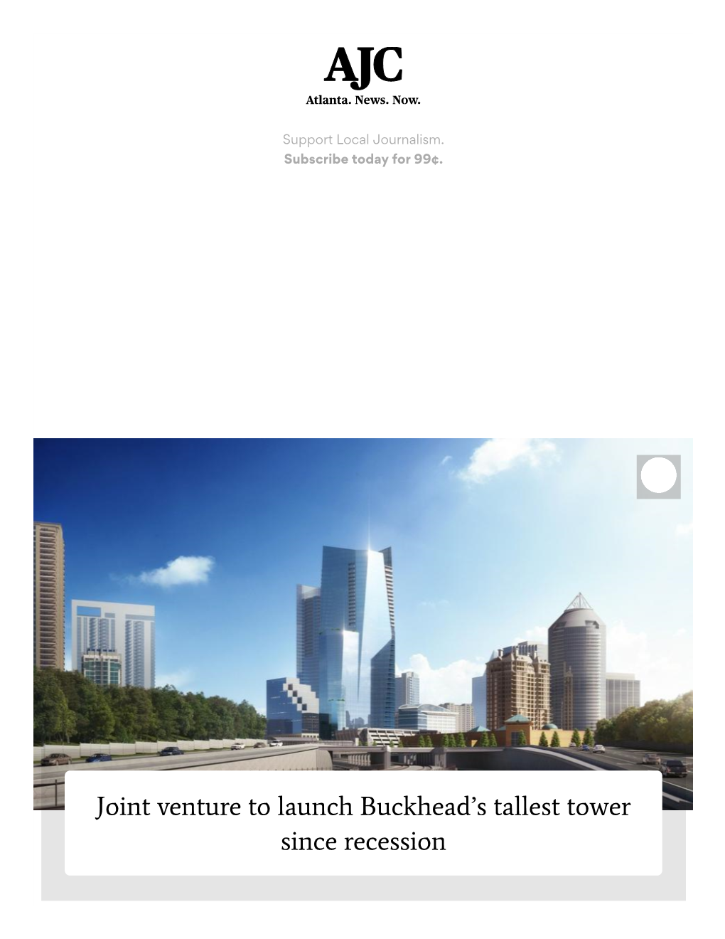 Joint Venture to Launch Buckhead's Tallest Tower Since Recession