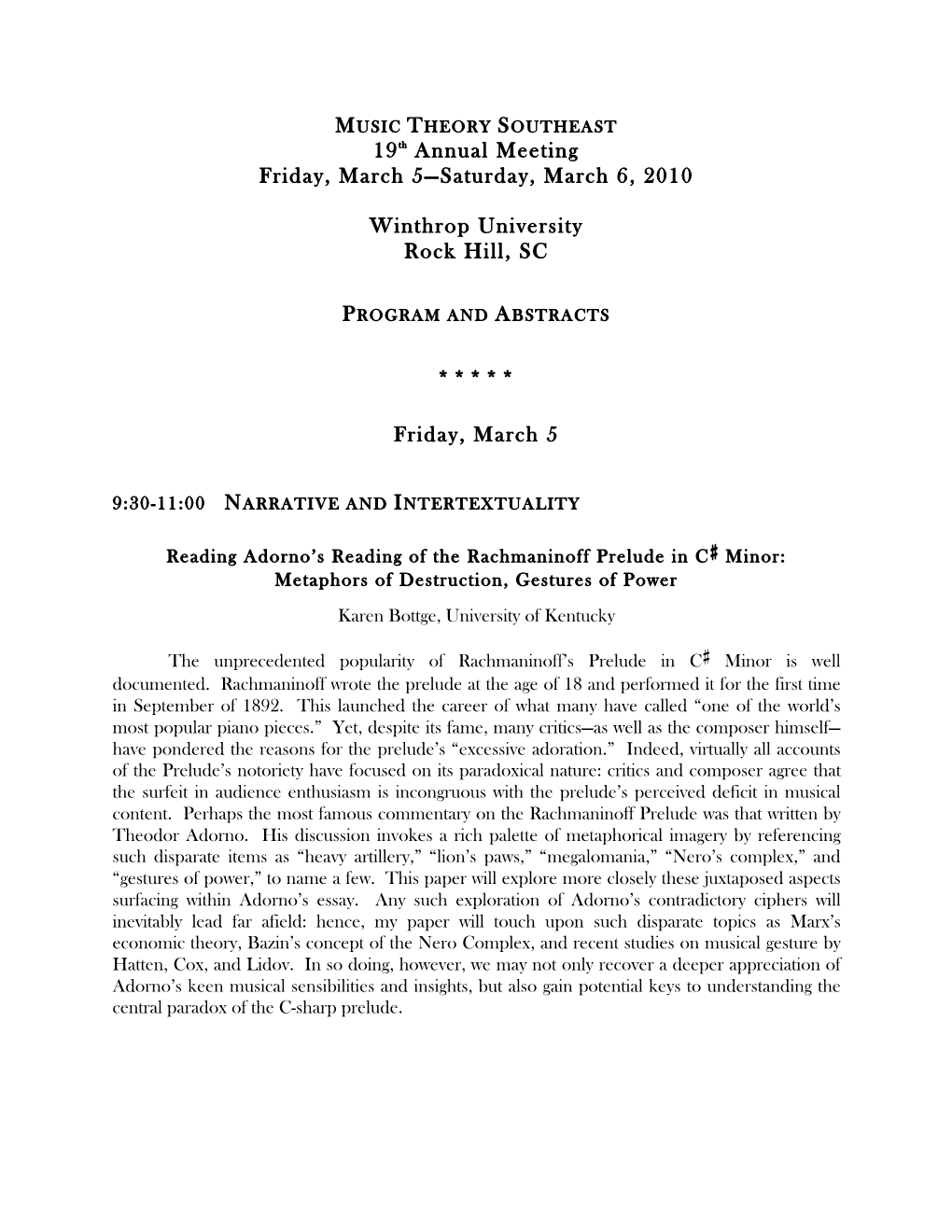 MTSE Program with Abstracts