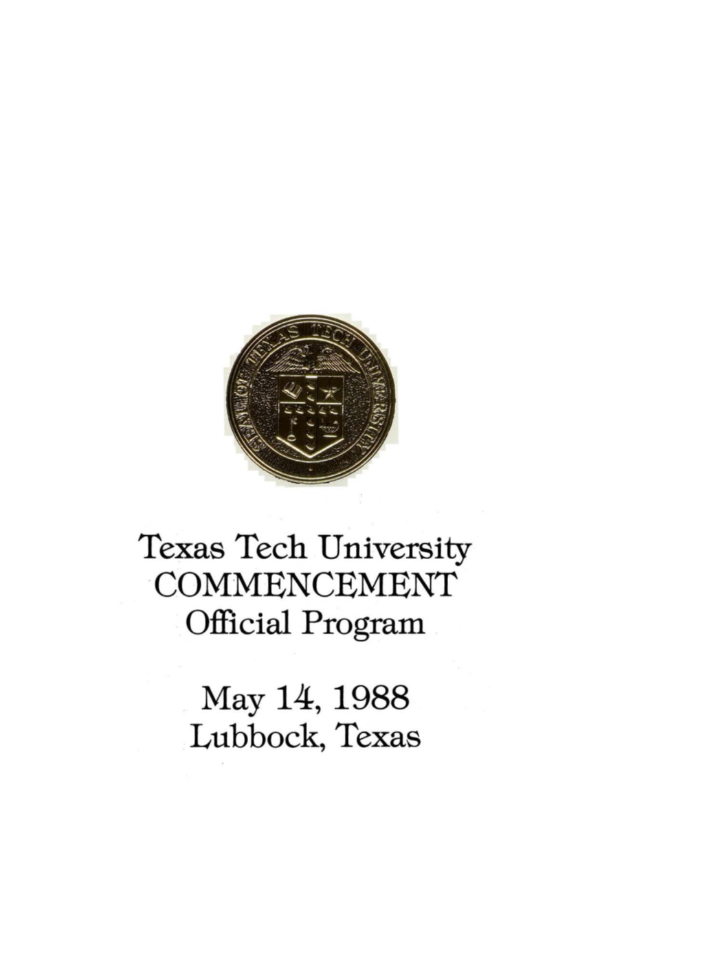 Texas Tech University Official Program Lubbock, Texas
