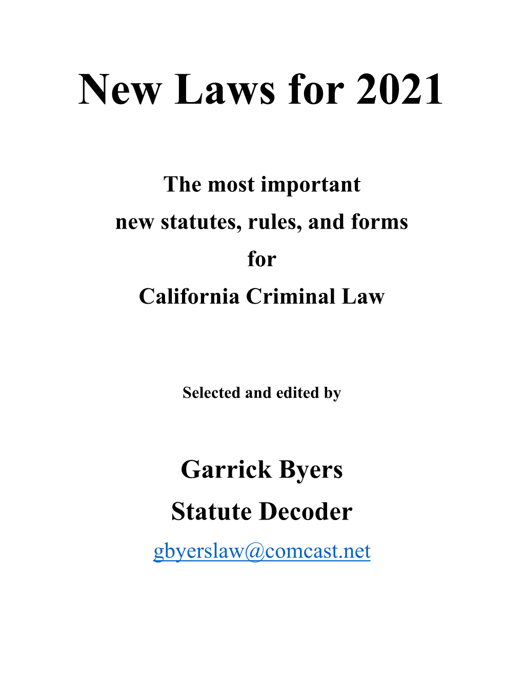 New Laws for 2021