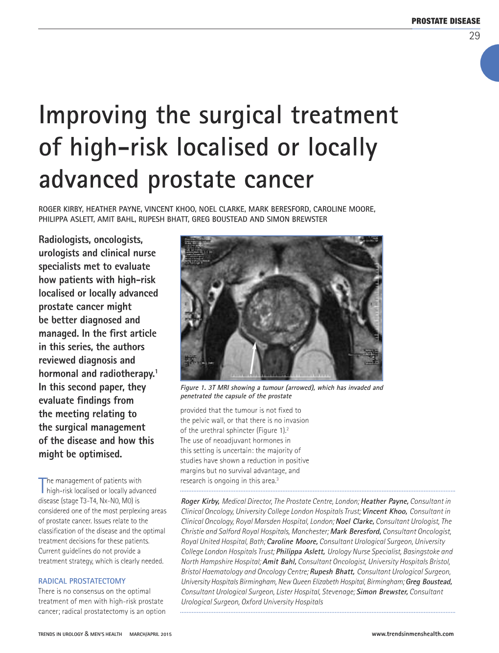 Improving the Surgical Treatment of High-Risk Localised Or Locally Advanced Prostate Cancer