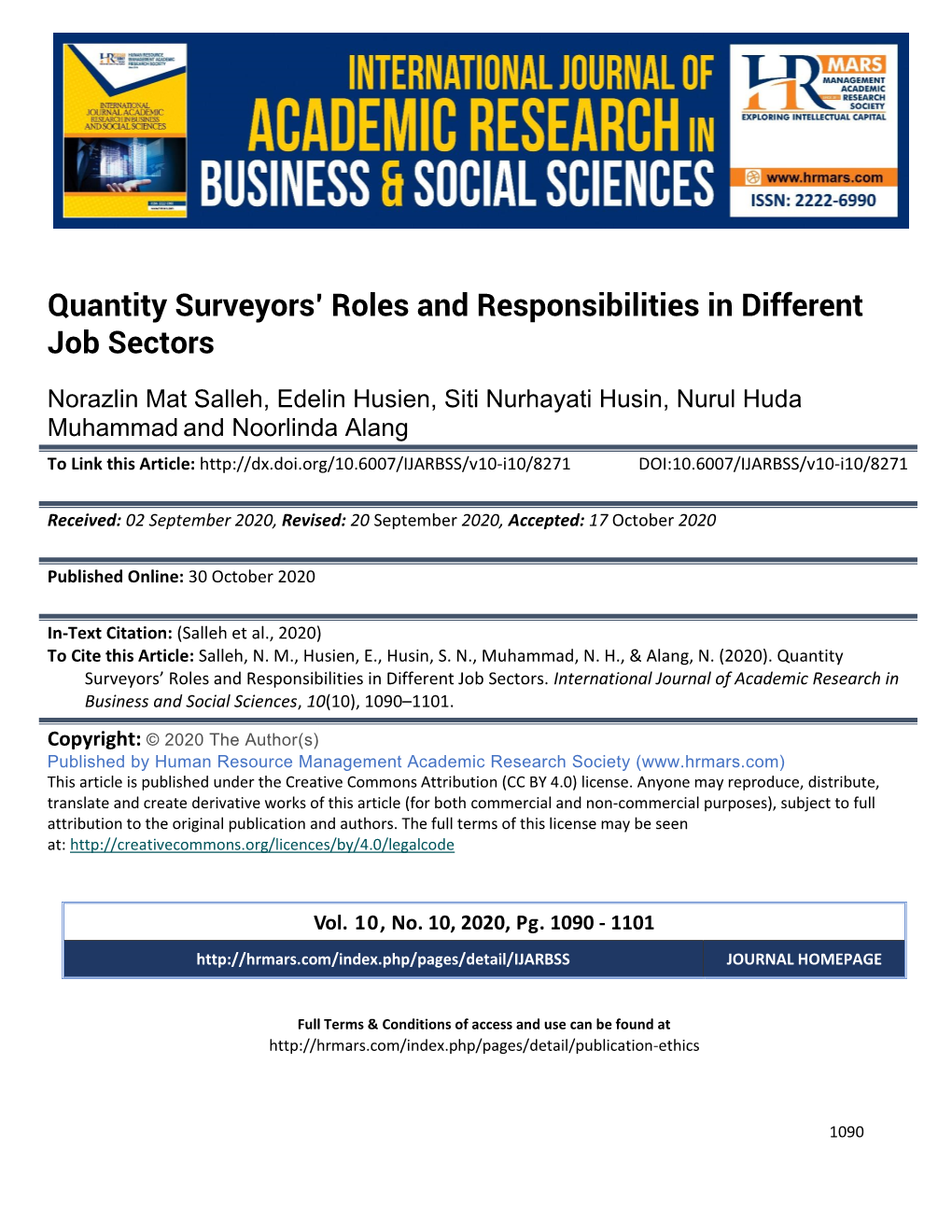 Quantity Surveyors' Roles and Responsibilities in Different Job