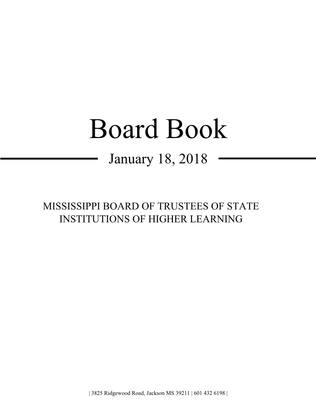 Board Book January 18, 2018