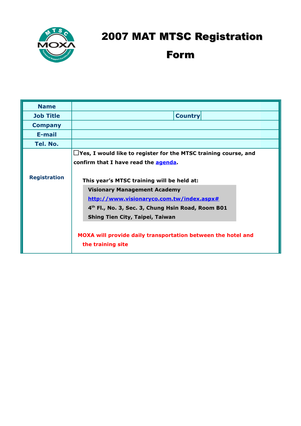 2004 MTSC Registration Form