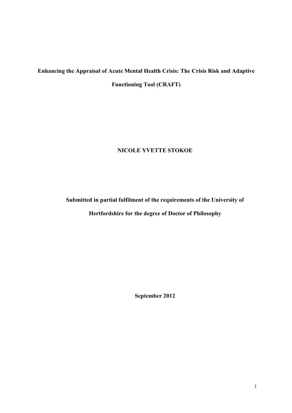 Enhancing the Appraisal of Acute Mental Health Crisis: the Crisis Risk and Adaptive