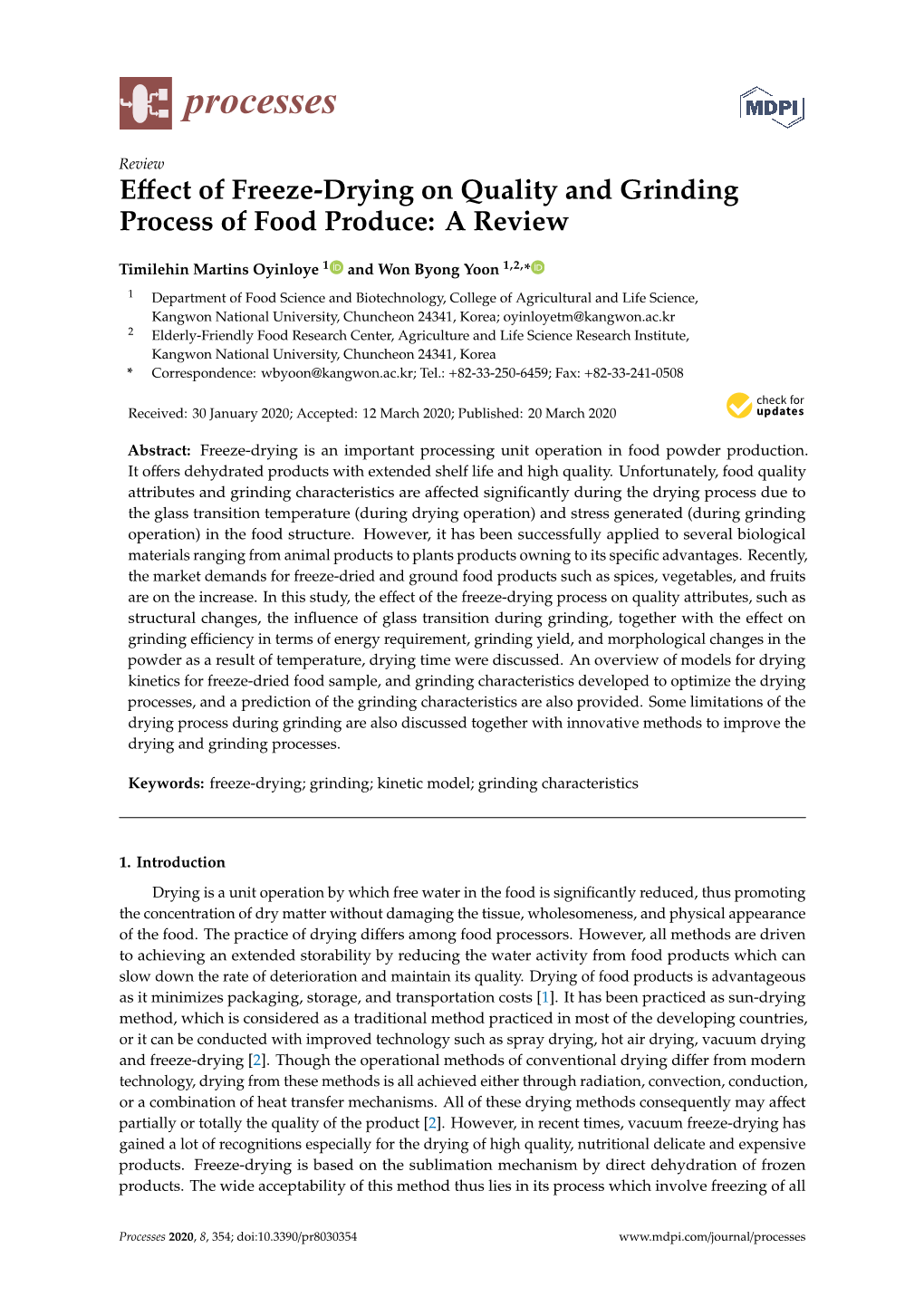 Effect of Freeze-Drying on Quality and Grinding Process of Food Produce: a Review