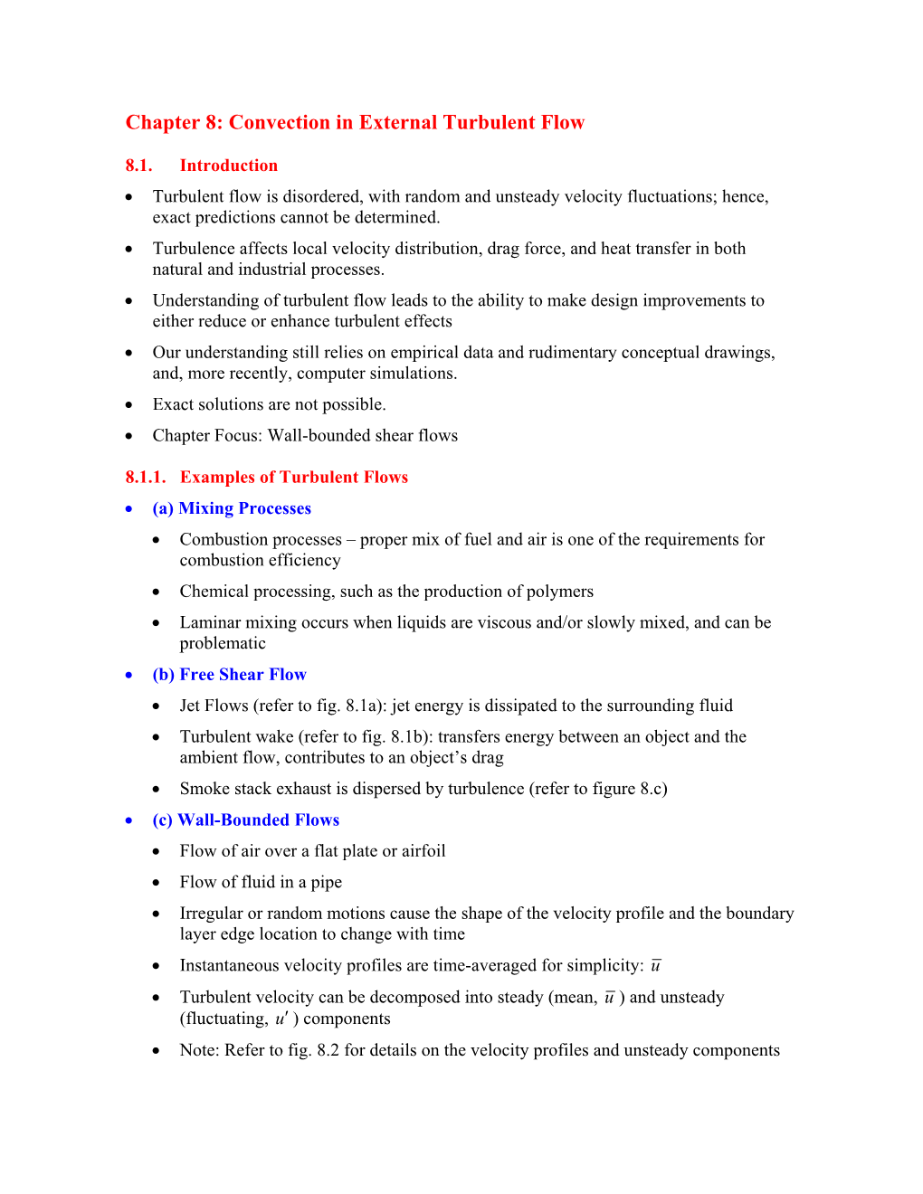 Chapter 8: Convection in External Turbulent Flow