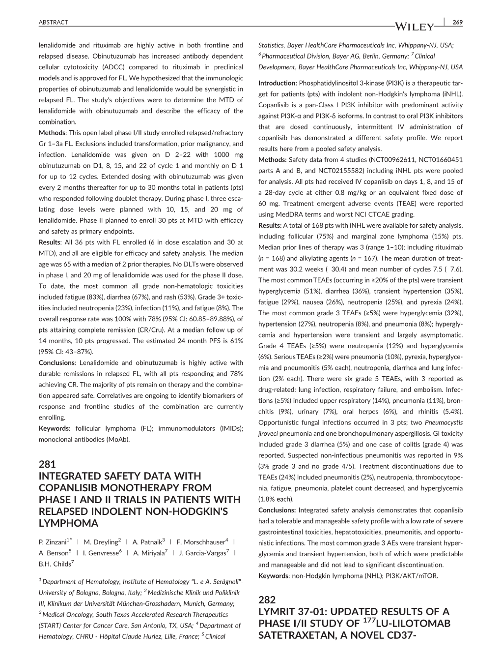 Updated Results of a Phase I/Ii Study of 177Lu-Lilotomab