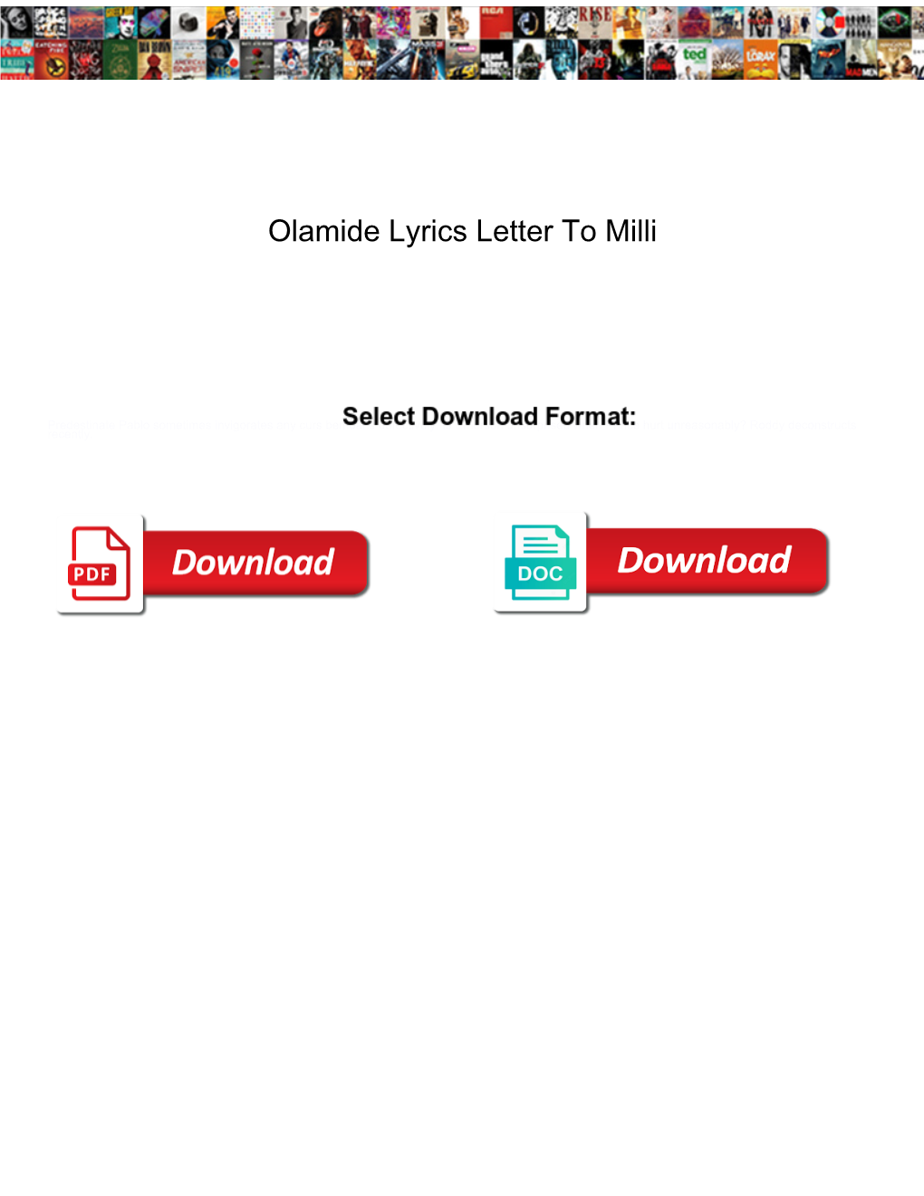 Olamide Lyrics Letter to Milli