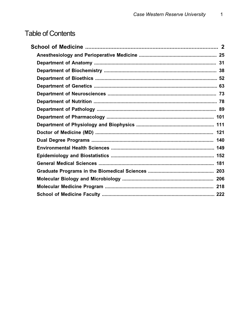 Table of Contents