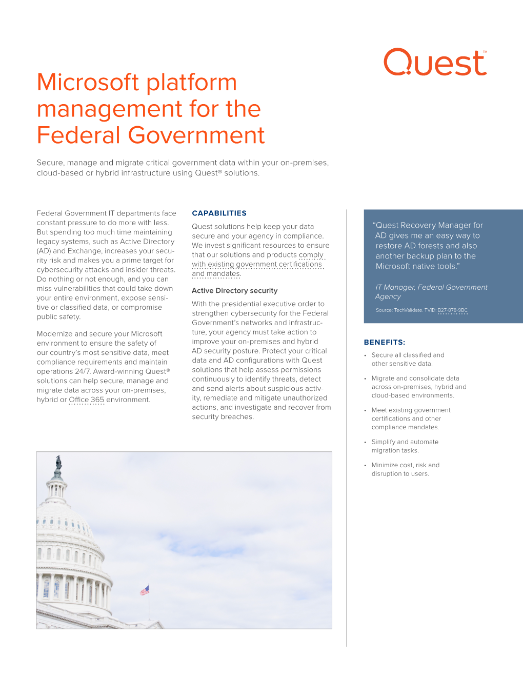 Microsoft Platform Management Solutions for Federal Government