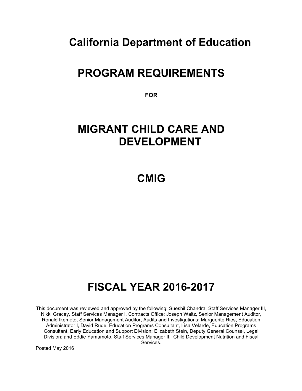 CMIG Migrant Program - Child Development (CA Dept. of Education)