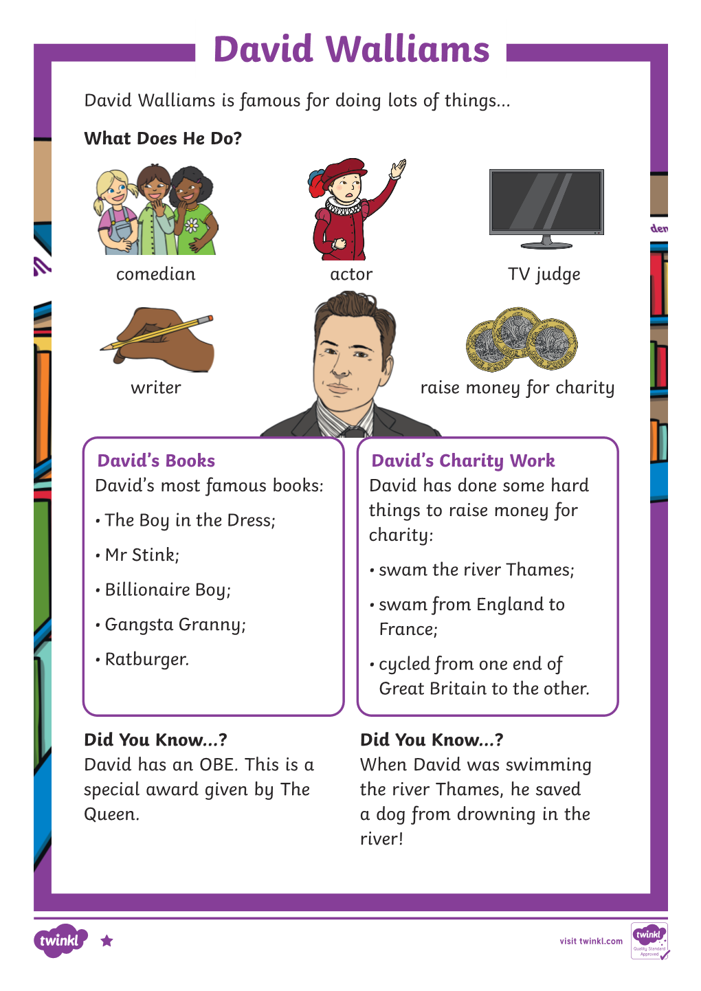 David Walliams Reading Comprehension