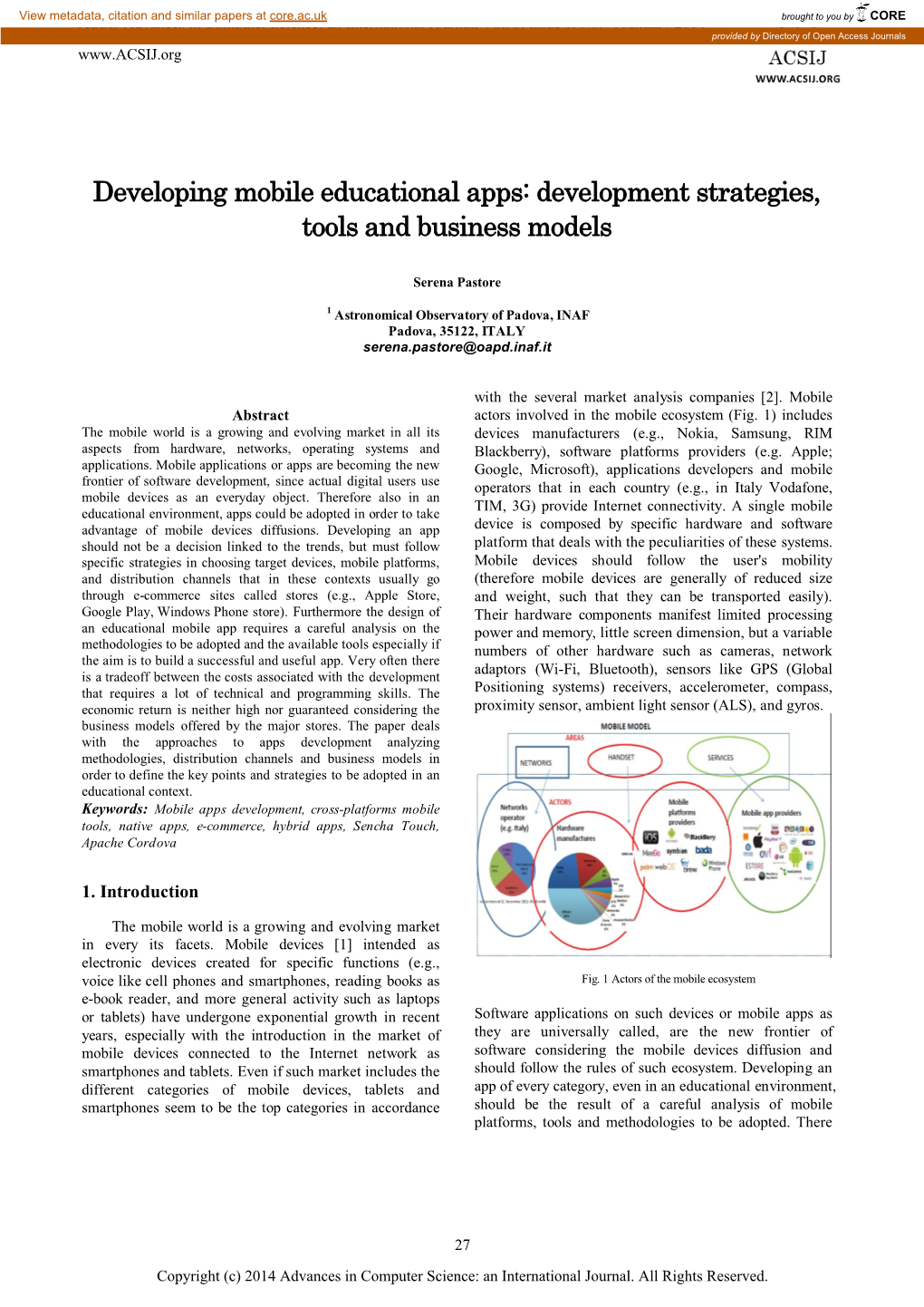 Development Strategies, Tools and Business Models