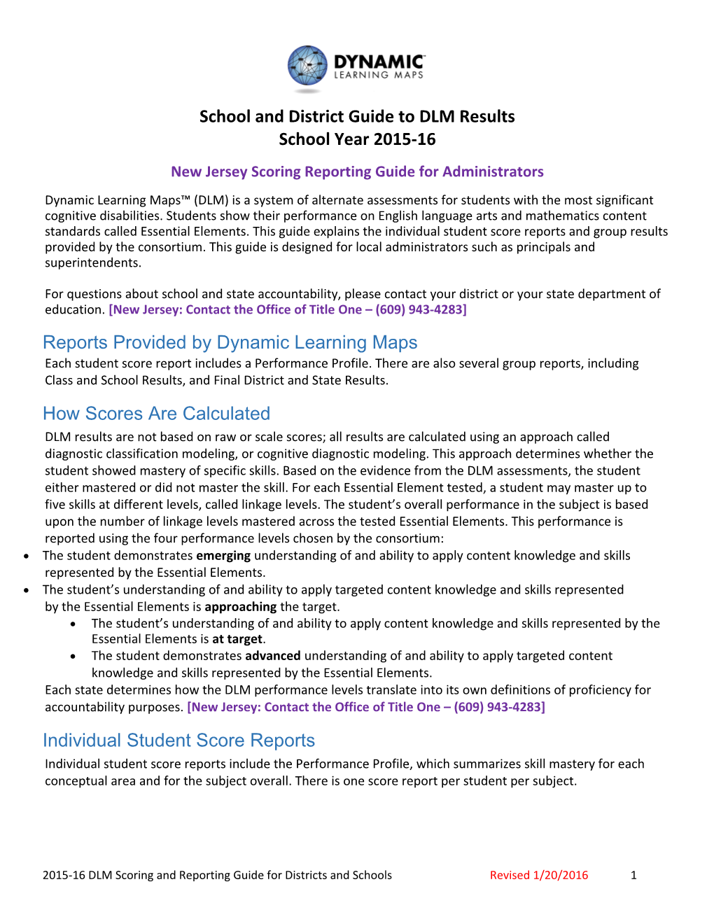 School and District Guide to DLM Results