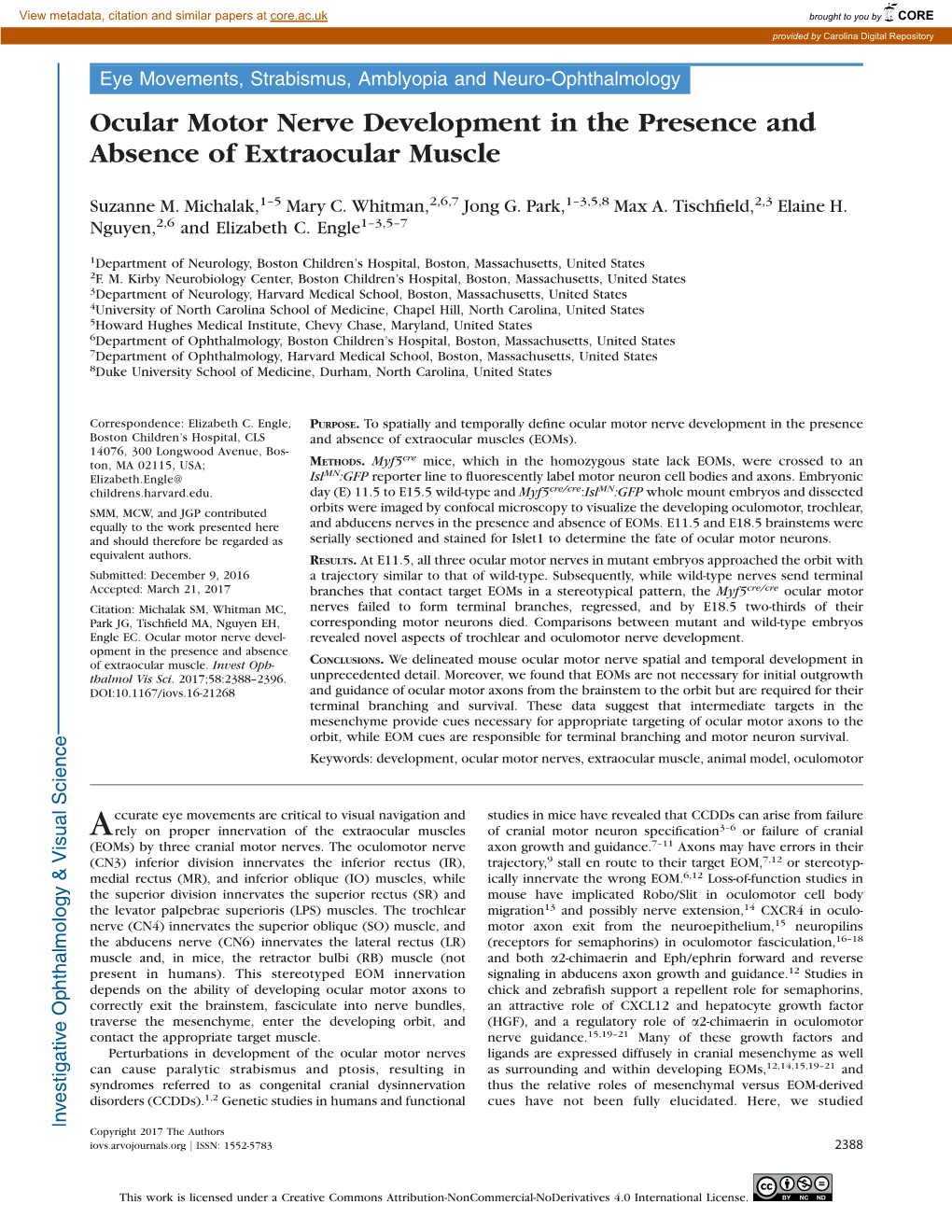 Ocular Motor Nerve Development in the Presence and Absence of Extraocular Muscle