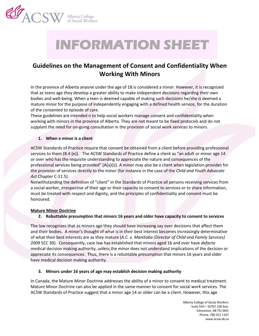 Information Sheet