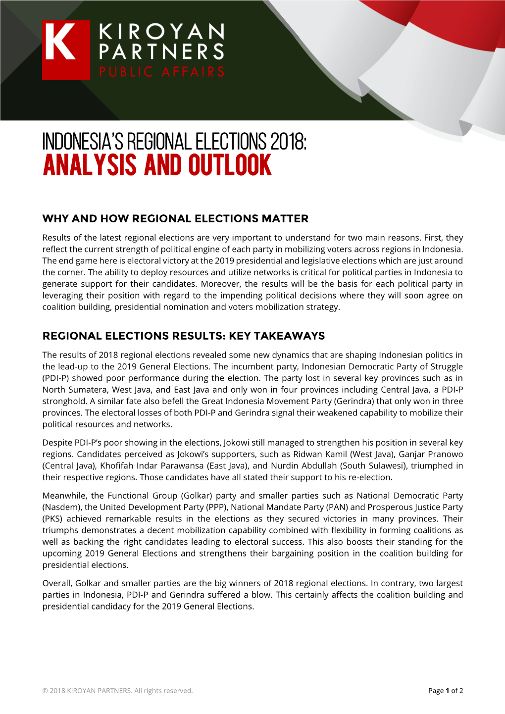 Analysis on 2018 Regional Elections Result