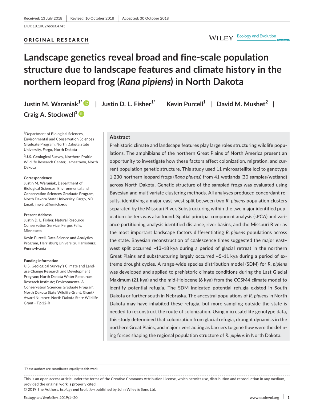 Landscape Genetics Reveal Broad and Fine-Scale Population Structure Due