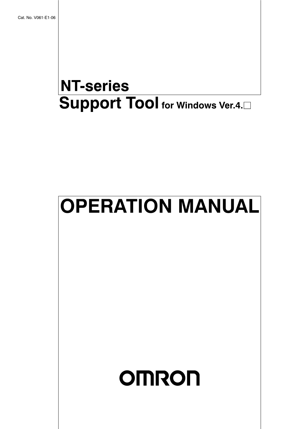 NT-Series Support Tool for Windows Ver. 4. Operation Manual