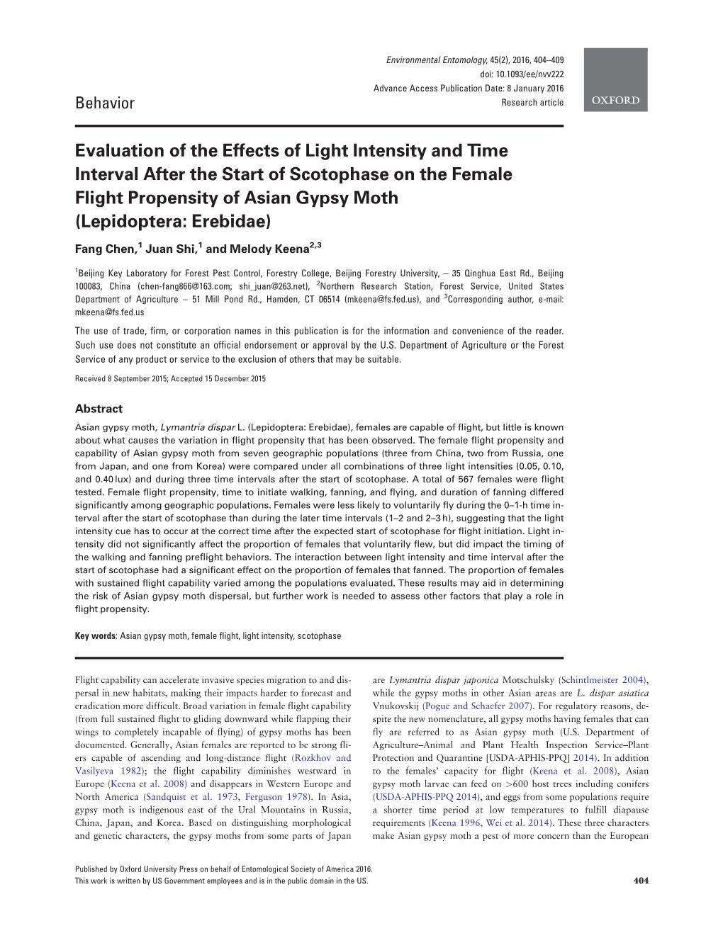 Evaluation of the Effects of Light Intensity And