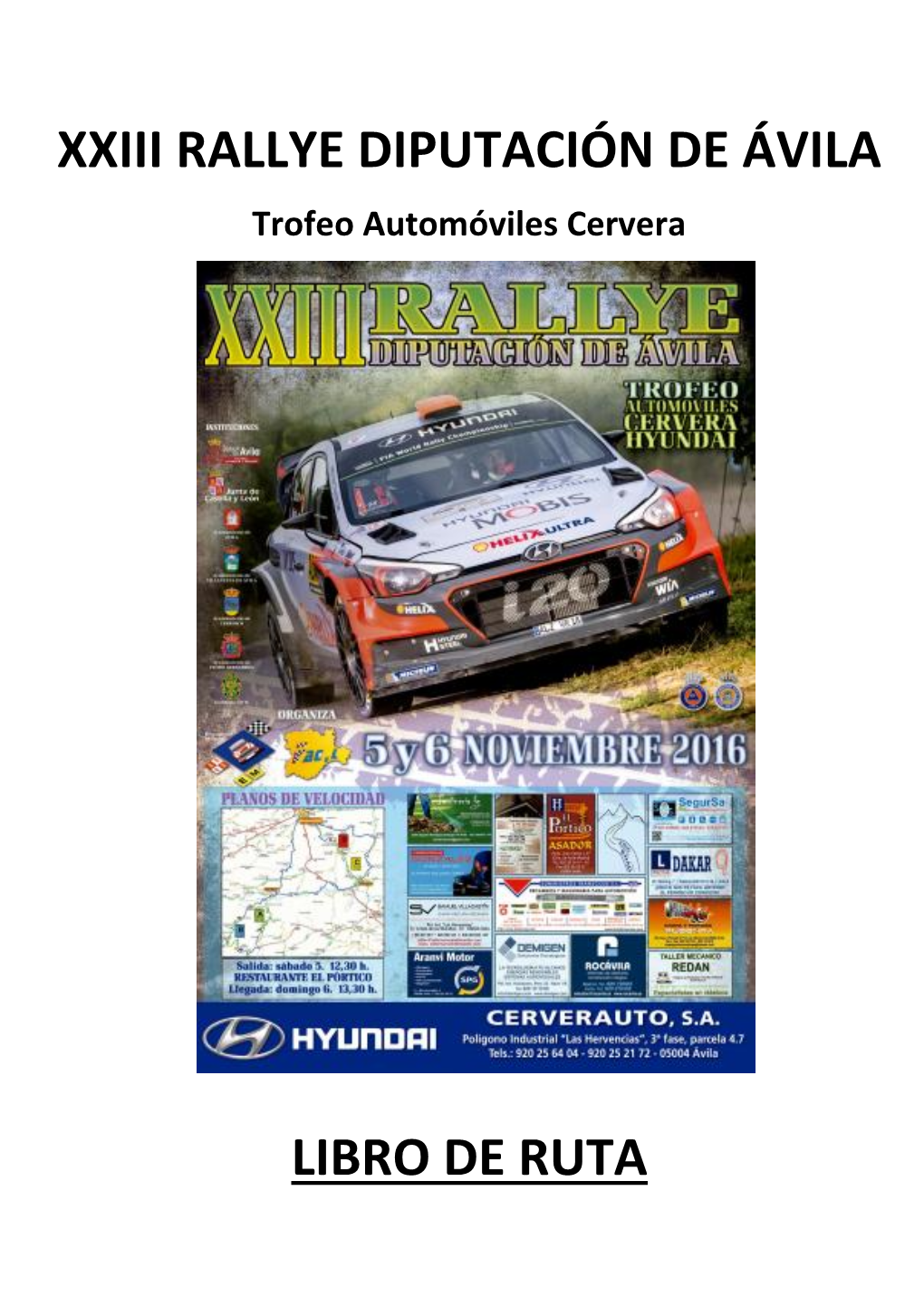 Xxiii Rallye Diputación De Ávila Libro De Ruta