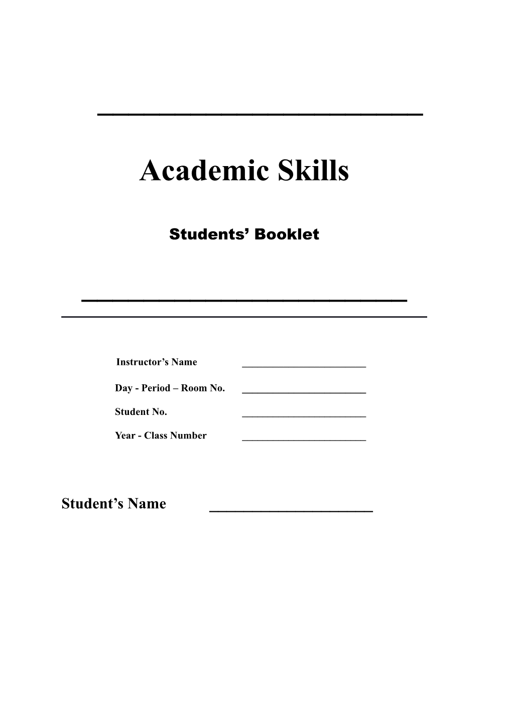 Students Booklet s1