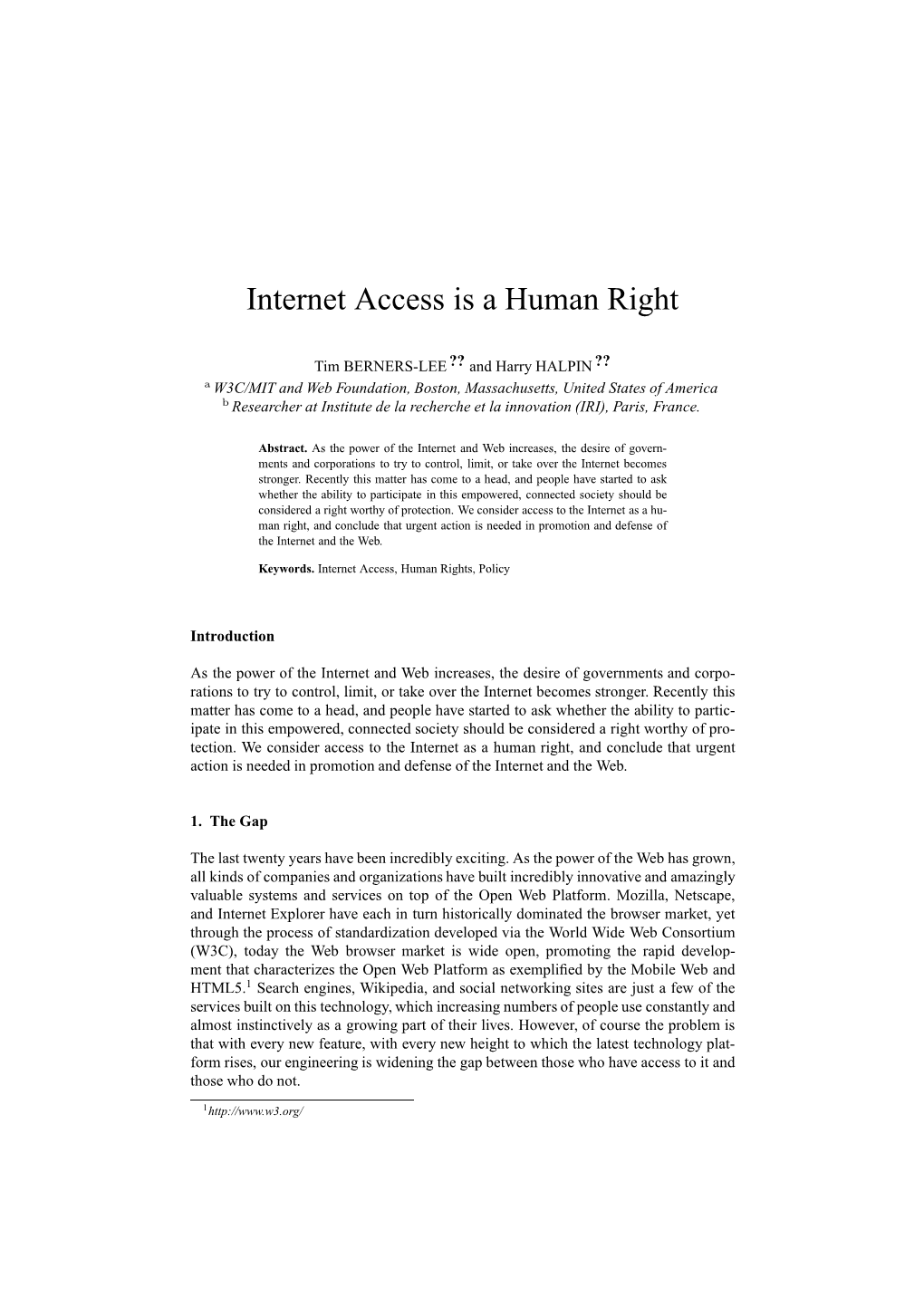 Internet Access Is a Human Right