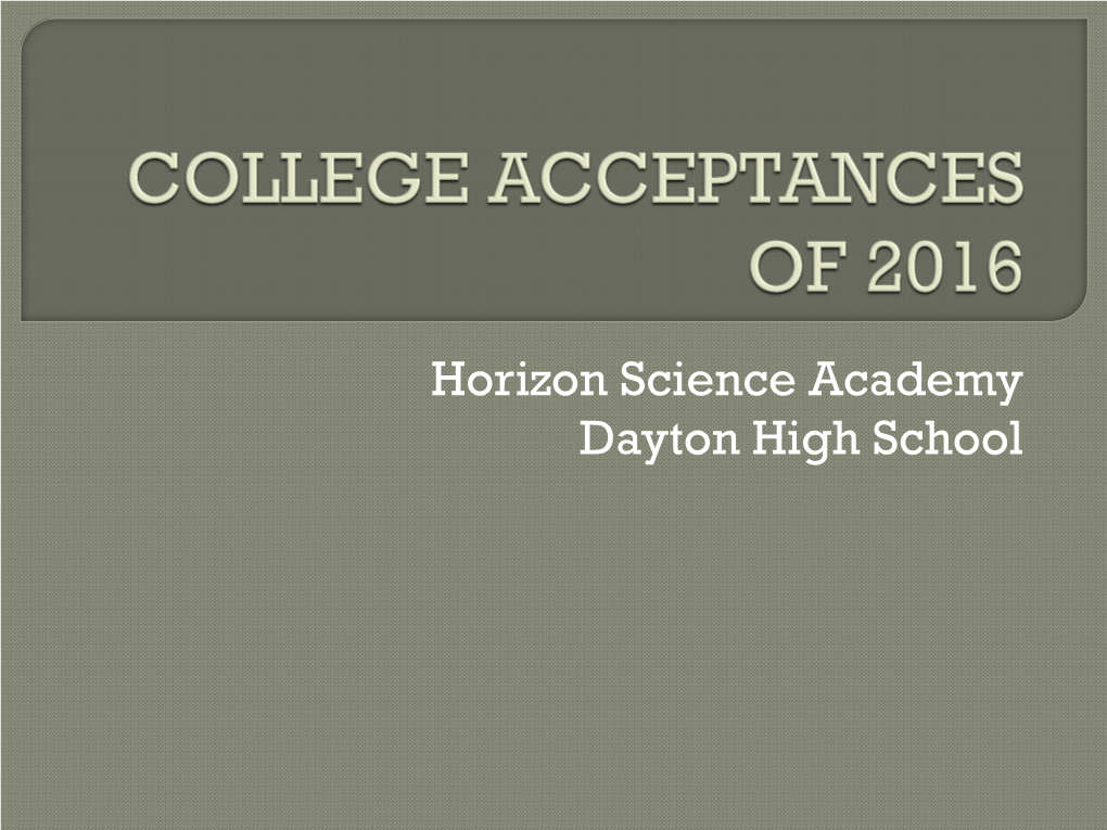 College Acceptance/Scholarship 2015-2016