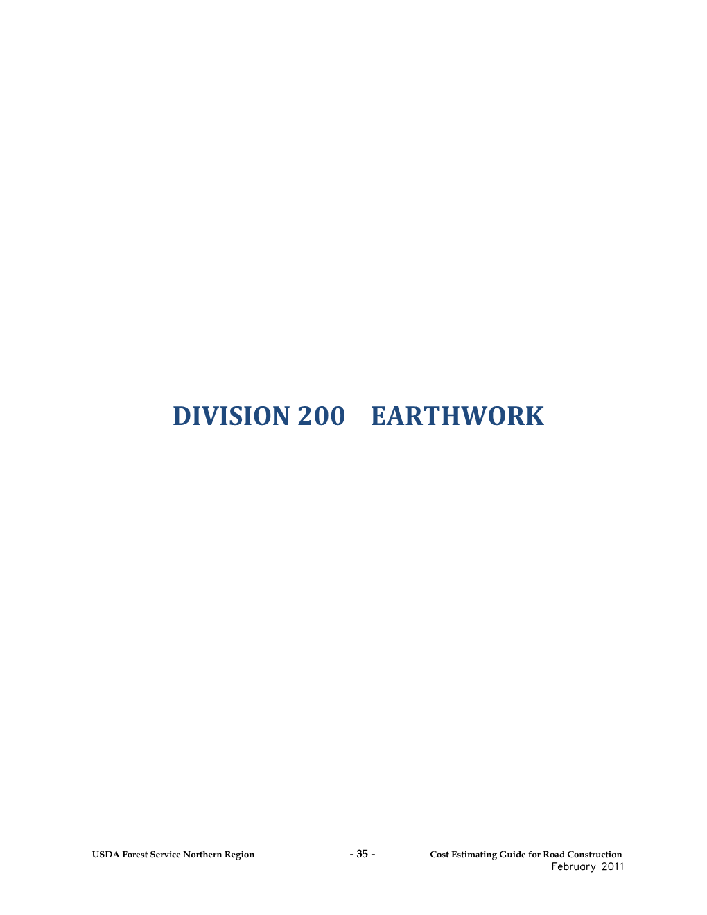 Division 200 Earthwork