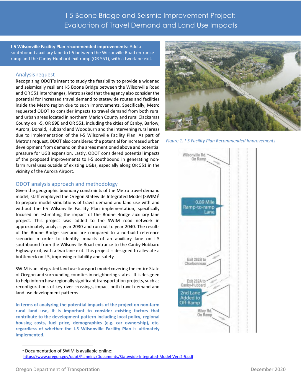 I-5 Boone Bridge and Seismic Improvement Project: Evaluation of Travel Demand and Land Use Impacts