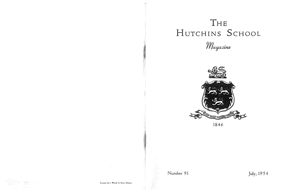 Hutchins School Magazine, №91, July 1954