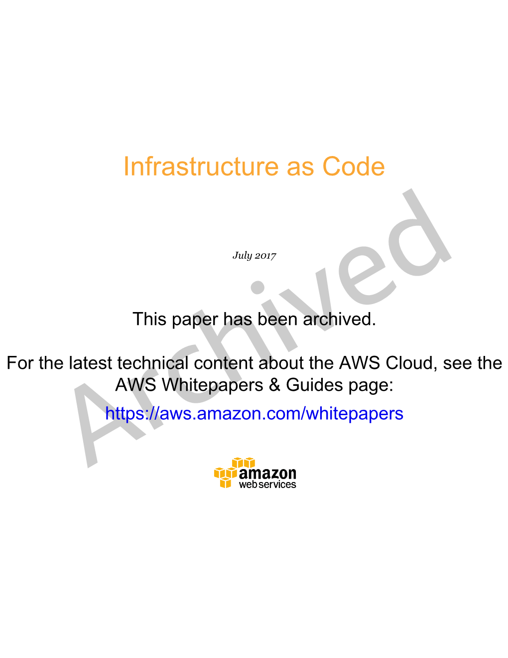AWS Infrastructure As Code