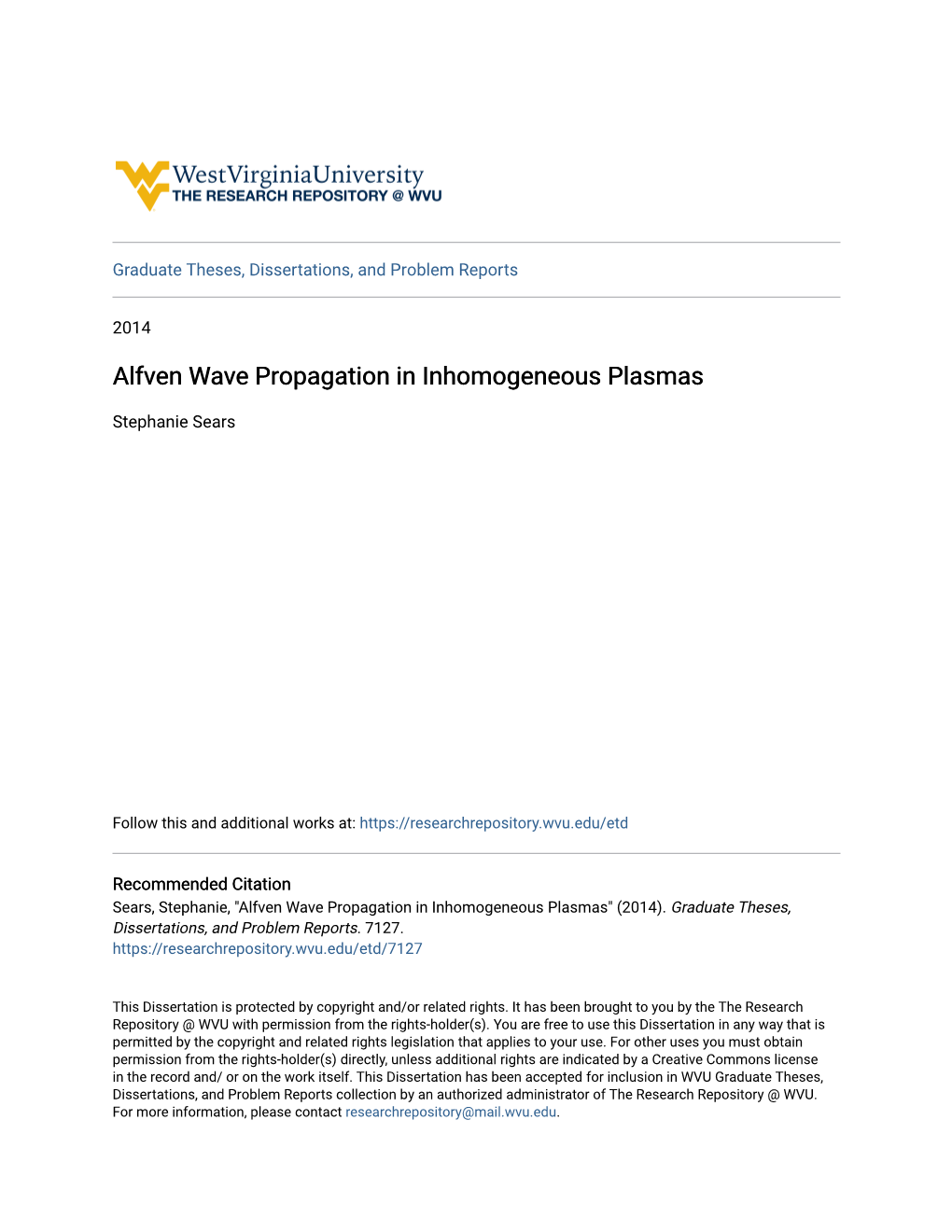 Alfven Wave Propagation in Inhomogeneous Plasmas