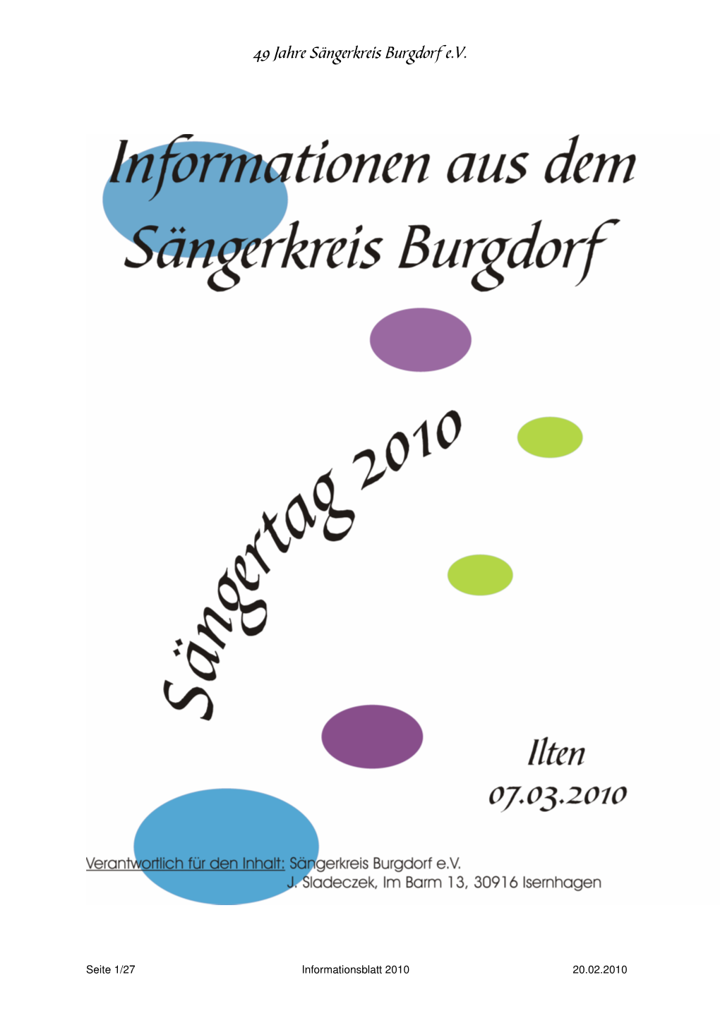 49 Jahre Sängerkreis Burgdorf E.V