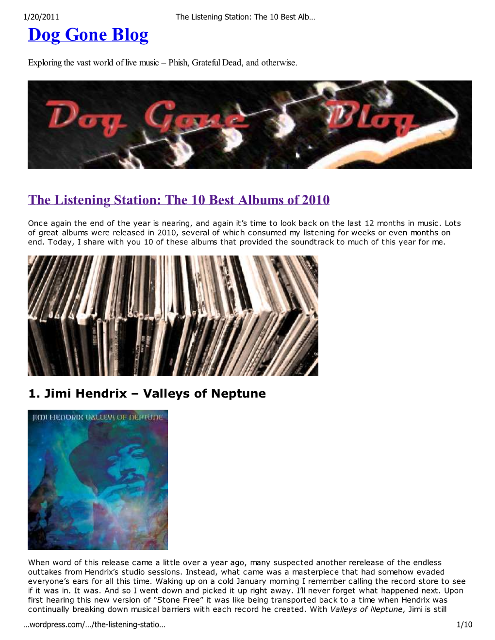 The Listening Station: the 10 Best Albums of 2010 « Dog Gone Blog