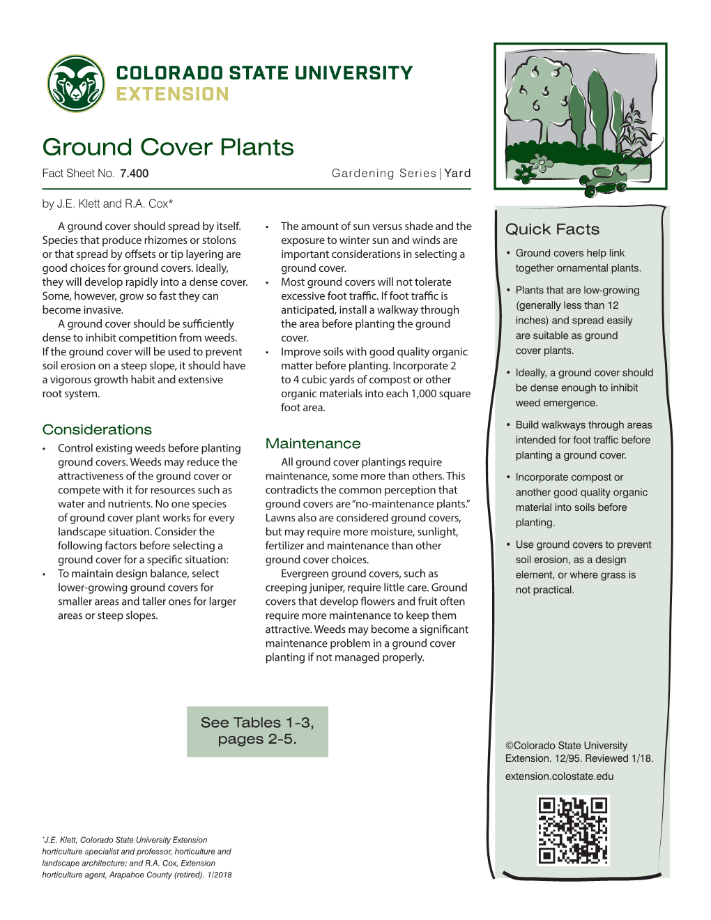 Ground Cover Plants Fact Sheet No