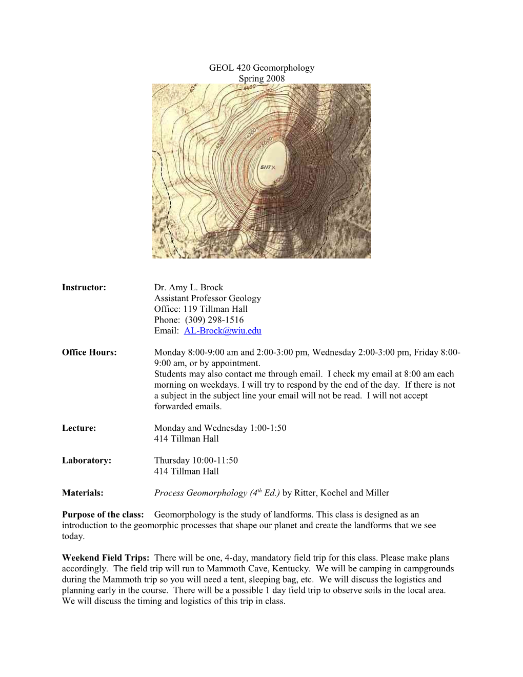 GEOL 420 Geomorphology