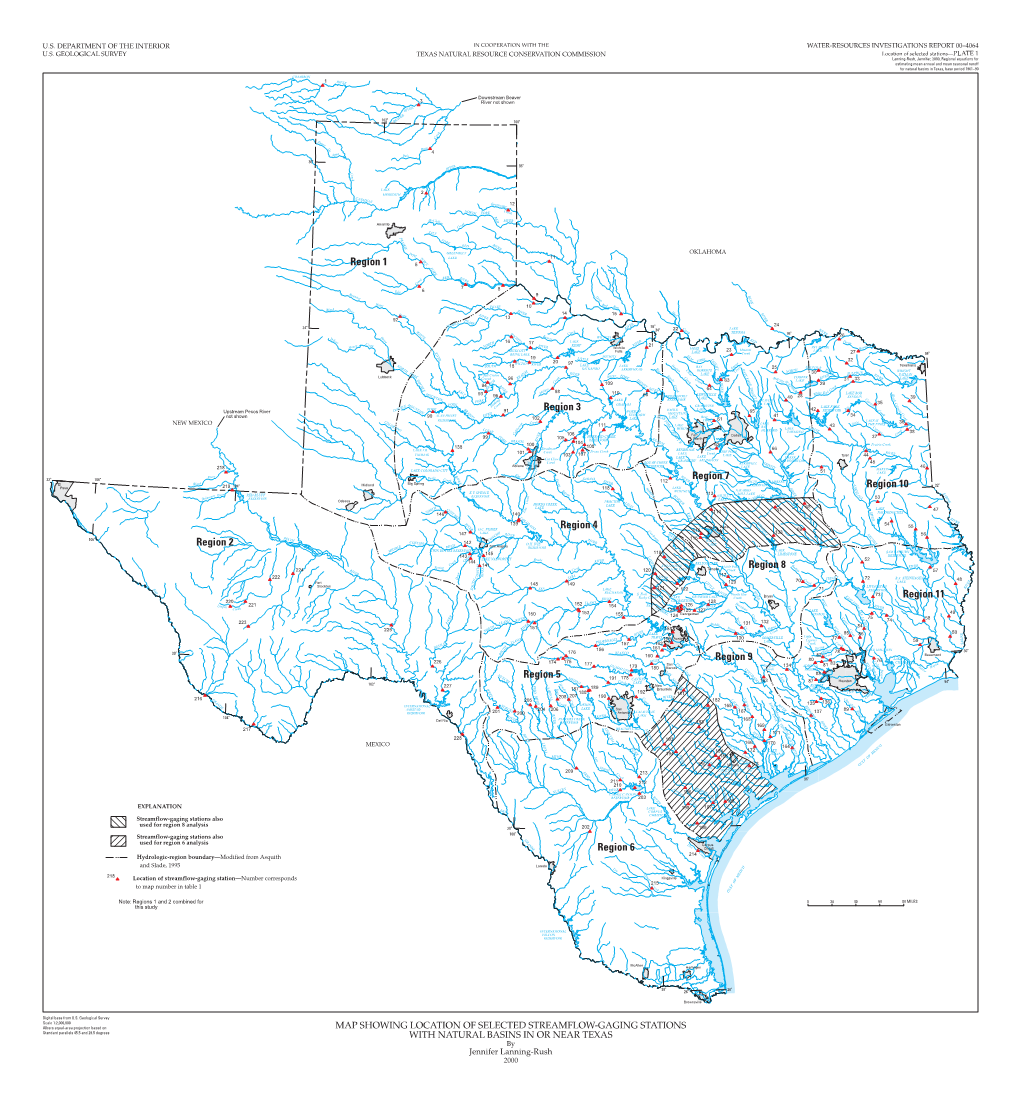 Regional Equations for Estimating Mean Annual and Mean Seasonal Runoff for Natural Basins in Texas, Base Period 1961–90