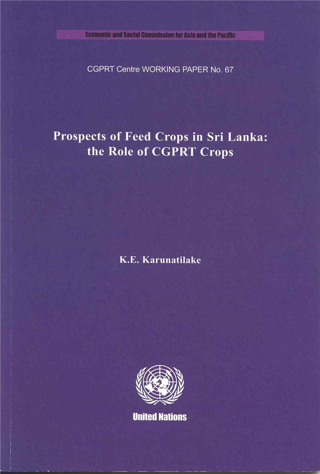 Prospects of Feed Crops in Sri Lanka: the Role of CGPRT Crops