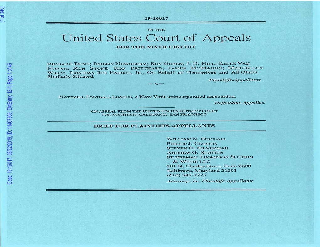 11407366, Dktentry: 12-1, Page 1 of 46 (2 of 340) Case: 19-16017, 08/22/2019, ID: 11407366, Dktentry: 12-1, Page 2 of 46