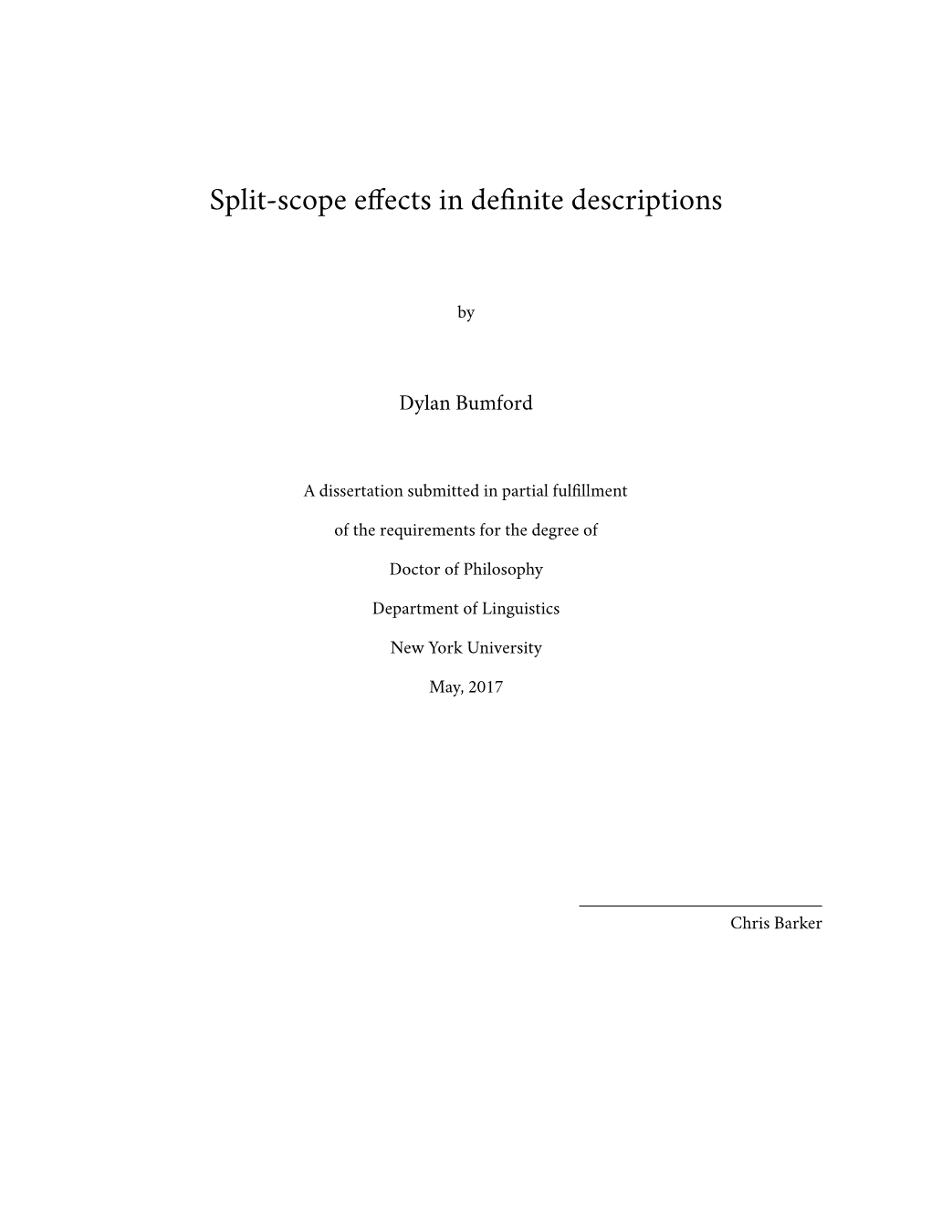 Split-Scope Effects in Definite Descriptions