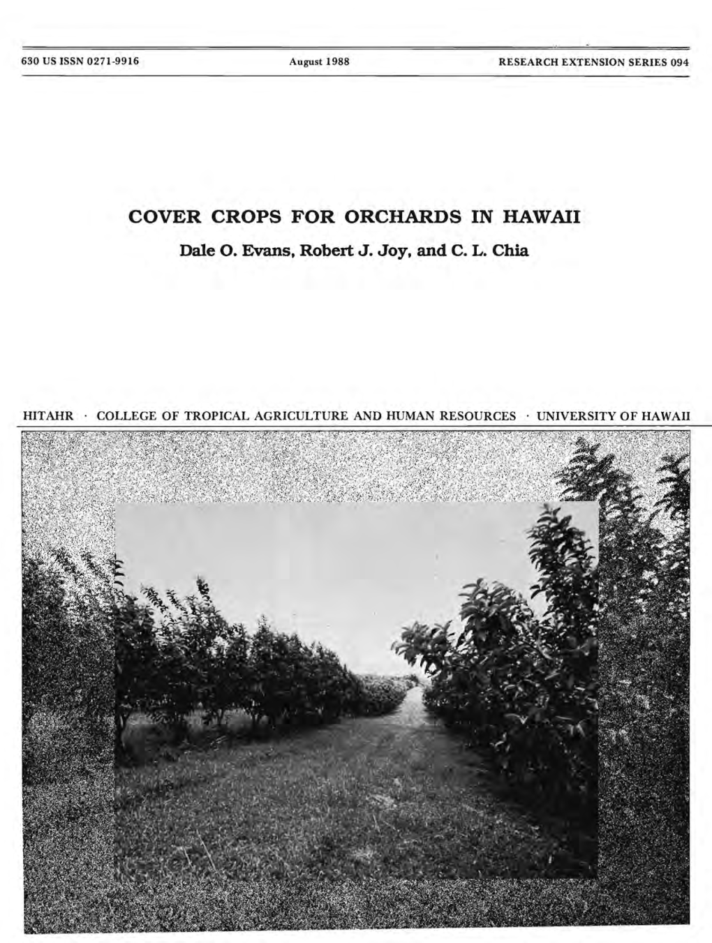 Cover Crops for Orchards in Hawaii