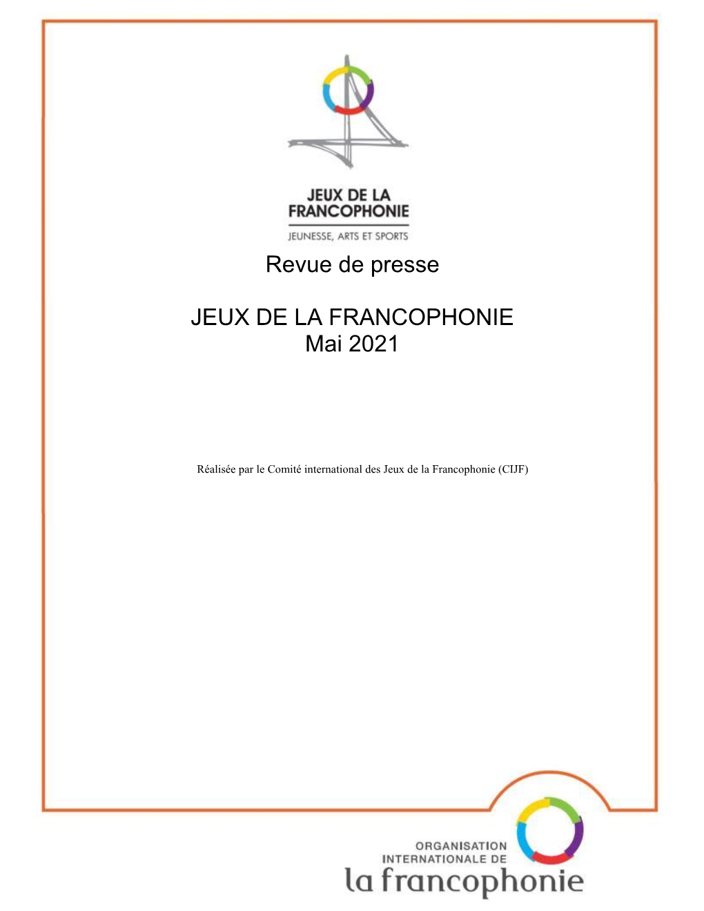 Revue De Presse JEUX DE LA FRANCOPHONIE Mai 2021