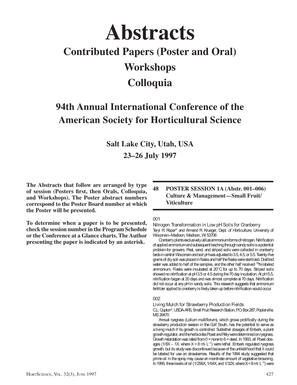 Abstracts Contributed Papers (Poster and Oral) Workshops Colloquia